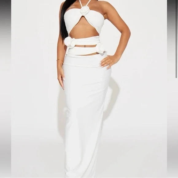 White cut out maxi dress - Picture 4 of 8